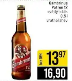 Jip Gambrinus Patron 12 světlý ležák nabídka