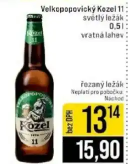 Jip Velkopopovický Kozel 11 světlý ležák nabídka