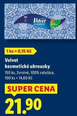 Lidl Velvet kosmetické ubrousky, 150 ks nabídka