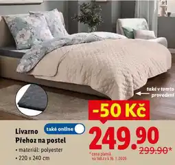 Lidl Livarno Přehoz na postel nabídka