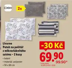Lidl Livarno Potah na polštář z mikrovláknitého saténu - 2 kusy nabídka