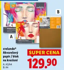 Lidl crelando Akvarelový papír/blok na kreslení nabídka