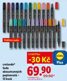 Lidl crelando Sada oboustranných popisovačů - 12 kusů nabídka