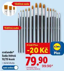 Lidl crelando Sada štětců 12/15 kusů nabídka