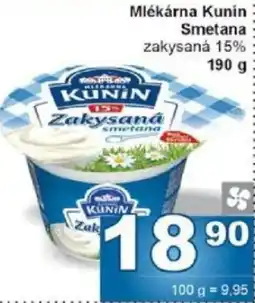 Jip Mlékárna Kunín Smetana zakysaná 15% nabídka