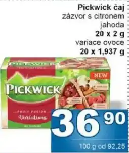 Jip Pickwick čaj zázvor s citronem jahoda nabídka