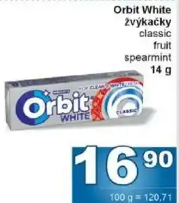 Jip Orbit White žvýkačky classic fruit spearmint nabídka