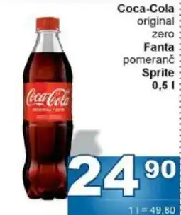 Jip Coca-Cola original zero Fanta pomeranč Sprite nabídka