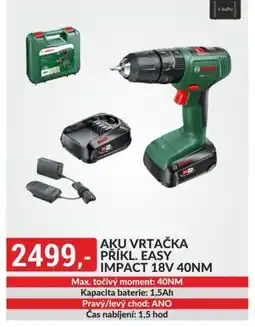 Baumax BOSCH Aku vrtačka prikl. easy impact 18v 40nm nabídka