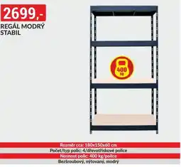 Baumax Regál modrý stabil nabídka