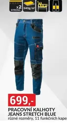 Baumax Pracovní kalhoty jeans stretch blue nabídka
