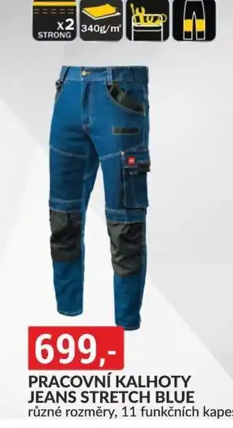 Baumax Pracovní kalhoty jeans stretch blue nabídka