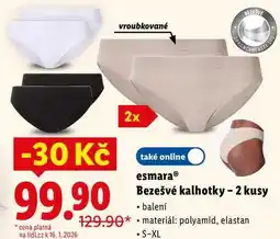 Lidl esmara Bezešvé kalhotky - 2 kusy nabídka