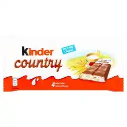Lidl Kinder Country mléčná čokoláda s mléčnou náplní a obilovinami 4 x 23,5g 23.5g nabídka