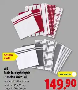 Lidl W5 Sada kuchyňských utěrek a ručníků nabídka