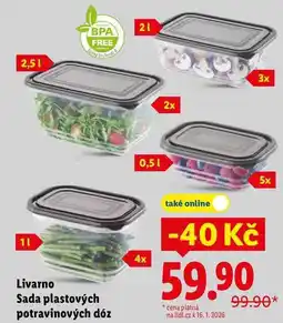 Lidl Livarno Sada plastových potravinových dóz nabídka