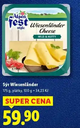 Lidl Alpen Fest Sýr Wiesenländer nabídka
