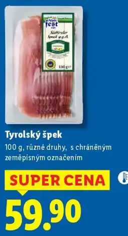 Lidl Alpen Fest Tyrolský špek nabídka