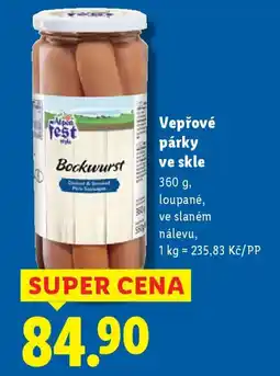 Lidl Alpen Fest Vepřové párky ve skle nabídka