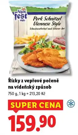 Lidl Alpen Fest Řízky z vepřové pečeně na vídeňský způsob nabídka