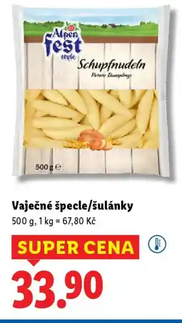 Lidl Alpen Fest Vaječné špecle/šulánky nabídka