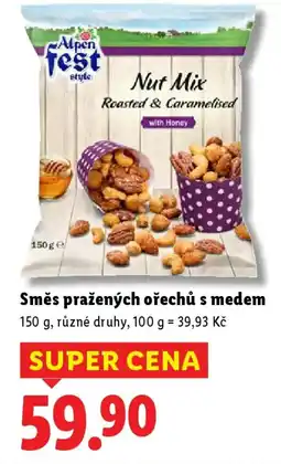 Lidl Alpen Fest Směs pražených ořechů s medem nabídka
