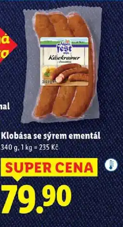 Lidl Alpen Fest Klobása se sýrem ementál nabídka