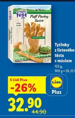 Lidl Alpen Fest Tyčinky z listového těsta s máslem nabídka