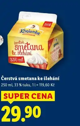 Lidl Krajanka Čerstvá smetana ke šlehání nabídka