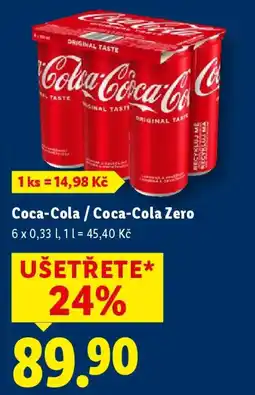 Lidl Coca-Cola/Coca-Cola Zero nabídka