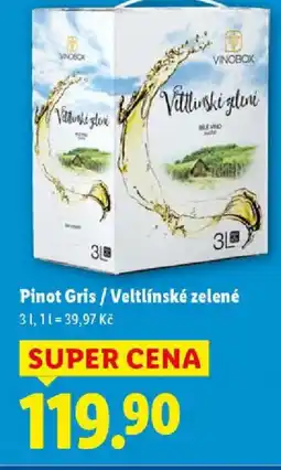 Lidl VINOBOX Pinot Gris / Veltlínské zelené nabídka