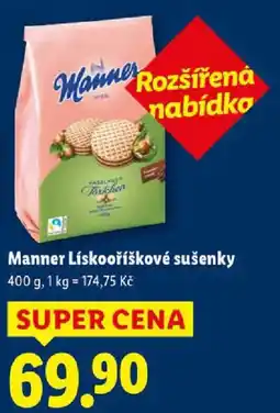 Lidl Manner Lískooříškové sušenky nabídka