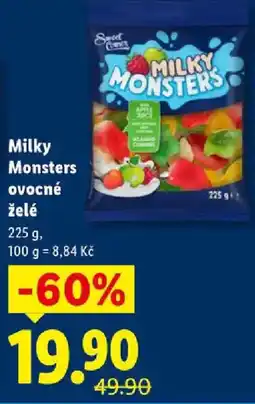 Lidl Milky Monsters ovocné želé nabídka