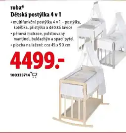 Lidl Roba® Dětská postýlka 4 v 1 nabídka