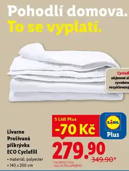 Lidl Livarno Prošívaná přikrývka ECO Cyclafill nabídka