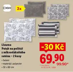 Lidl Livarno Potah na polštář z mikrovláknitého saténu - 2 kusy nabídka