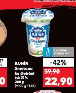 Kaufland Kunín smetana ke šlehání nabídka