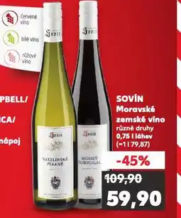 Kaufland Sovín moravské zemské víno nabídka