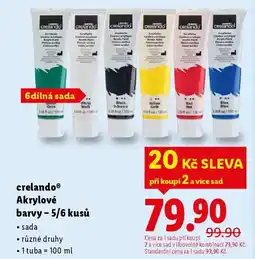 Lidl CrelandoⓇ Akrylové barvy - 5/6 kusů nabídka