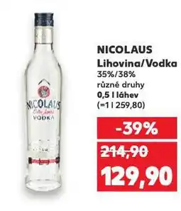 Kaufland Nicolaus vodka nabídka