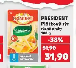 Kaufland Président plátkový sýr nabídka