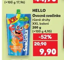 Kaufland Hello ovocná svačinka nabídka