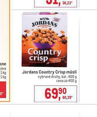 Makro Jordans country crisp müsli nabídka