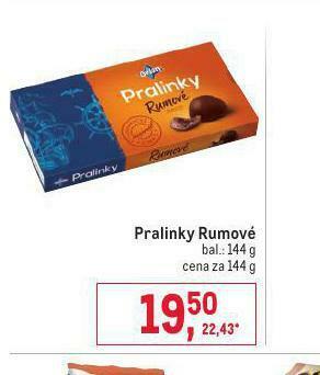 Makro Pralinky rumové nabídka