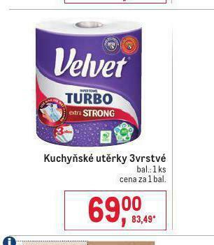 Makro Velvet kuchyňské utěrky nabídka