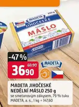 Trefa MADETA JIHOČESKÉ NEDĚLNÍ MÁSLO 250 g se smetanovým zákysem, 79 % tuku nabídka