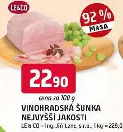 Trefa VINOHRADSKÁ ŠUNKA nabídka