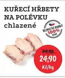 RABBIT řeznictví KUŘECÍ HŘBETY NA POLÉVKU chlazené nabídka