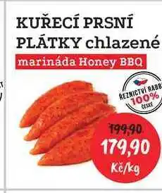 RABBIT řeznictví KUŘECÍ PRSNÍ PLÁTKY chlazené marináda Honey BBQ nabídka