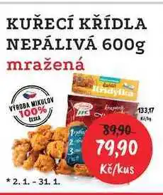 RABBIT řeznictví KUŘECÍ KŘÍDLA NEPÁLIVÁ 600g mražená nabídka